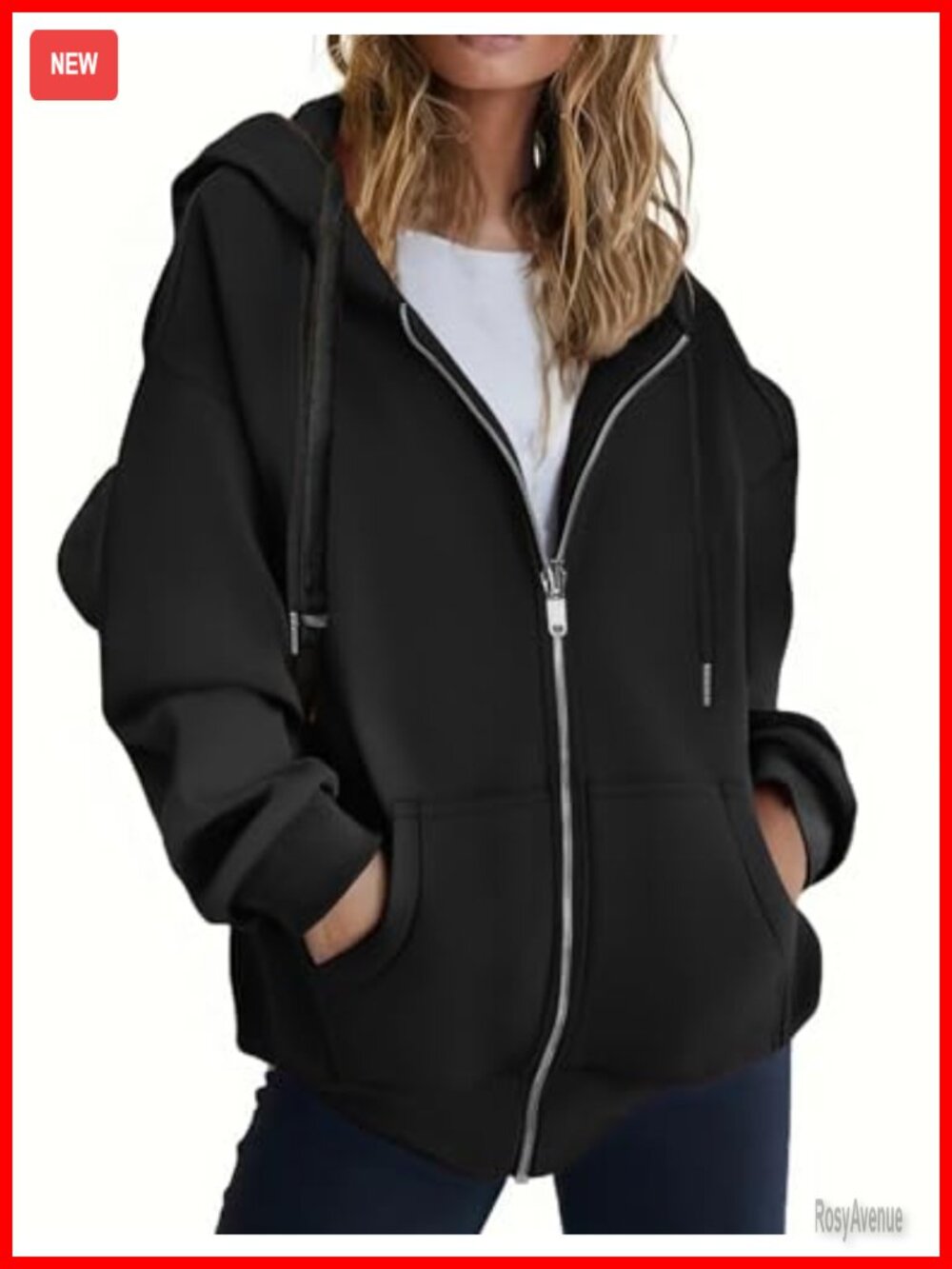 Oversized Zip Up Hoodie Women Fleece Sweatshirt Jacket